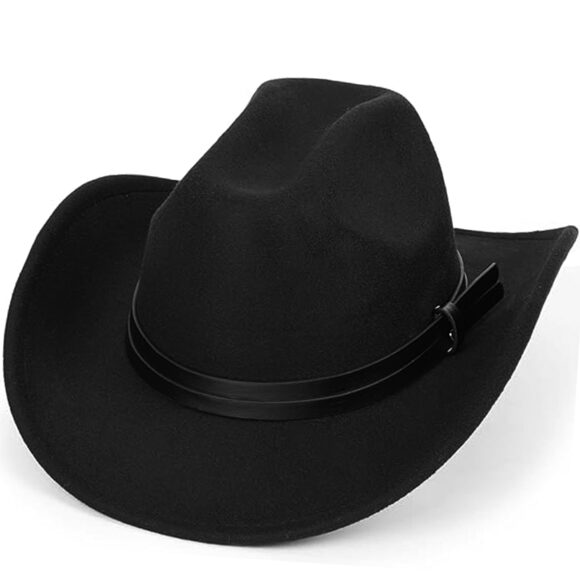 9818 Western Cowboy Hat For Women Men Classic Roll-up-brim Cowgirl-hat